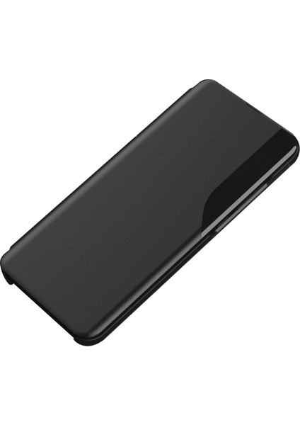 iPhone 15 Pro Için Flip Stand Pu Deri Telefon Kılıfı Görünüm Penceresi Tam Koruma Telefon Kılıfı-Siyah (Yurt Dışından) fırsatları