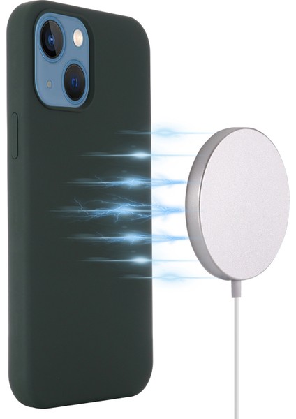 iPhone 14 Plus 6.7 Inç Için Magsafe Şarjlı Telefon Kılıfı ile Uyumlu Yumuşak Darbeye Dayanıklı Aşınmaya Dayanıklı Silikon Kılıf-Koyu Yeşil (Yurt Dışından) fiyatları