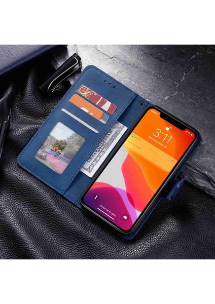 iPhone 14 Pro Max 6.7 Inç Stand Fonksiyonu Ekleme Dikiş Cilt Dokunma Telefon Kılıfı Pu Deri + Tpu Kılıf-Mavi (Yurt Dışından) indirimleri