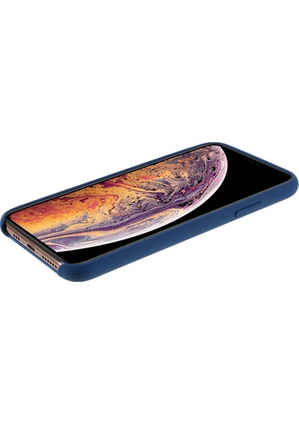 iPhone Xs 5.8 Inç Için Iyi Koruma Çizilmez Kenar Sarılı Sıvı Silikon Kılıf Yumuşak Akıllı Telefon Kılıfı Kabuk-Mavi (Yurt Dışından) modelleri