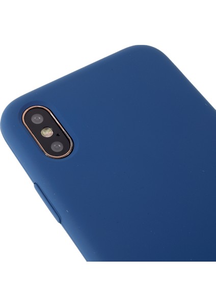 iPhone Xs 5.8 Inç Için Iyi Koruma Çizilmez Kenar Sarılı Sıvı Silikon Kılıf Yumuşak Akıllı Telefon Kılıfı Kabuk-Mavi (Yurt Dışından) fırsatları