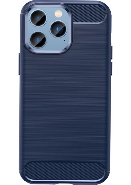 iPhone 14 Pro Max 6.7 Inç Koruyucu Ince Kılıf Fırçalanmış Karbon Fiber Doku Tpu Kılıf Düşmeye Karşı Cep Telefonu Kılıfı-Mavi (Yurt Dışından) modelleri