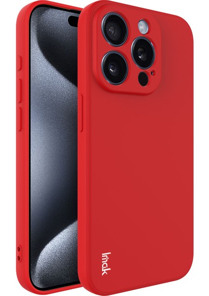 Imak Uc-4 Serisi iPhone 15 Pro Kılıfı Düz ​​kenar Esnek Tpu Telefon Kılıfı-Kırmızı (Yurt Dışından)