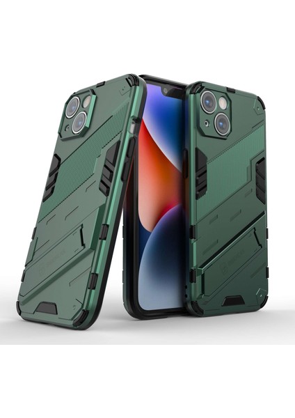 iPhone 14 6.1 Inç Sert Pc Yumuşak Tpu Hibrit Telefon Kılıfı Kickstand Eller Serbest Koruyucu Kılıf-Yeşil (Yurt Dışından) fiyatları