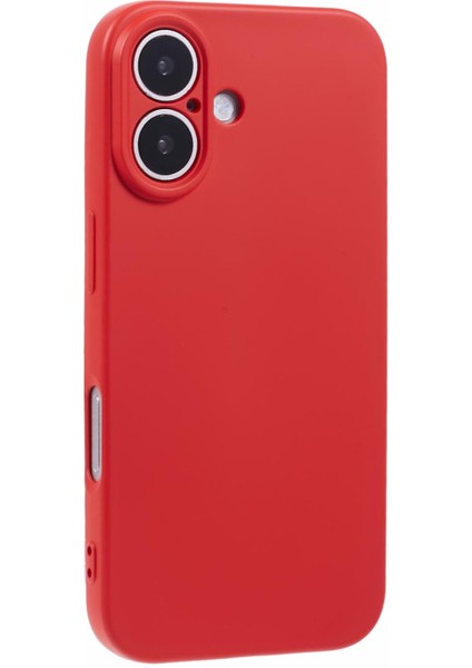 iPhone 16 Plus Kılıf Yumuşak Elyaf Astar Tpu Telefon Kılıfı Kamera Lens Koruması-Kırmızı (Yurt Dışından)