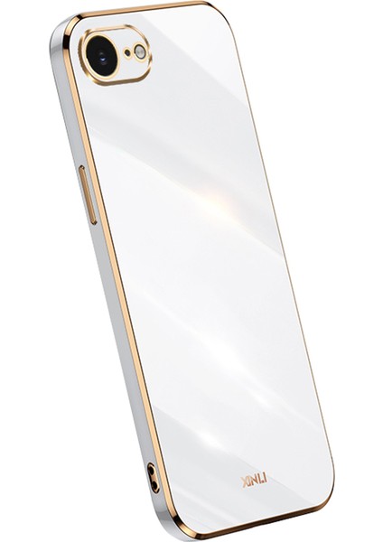 Xınlı iPhone 16E Kılıf Tpu Telefon Kılıfı Galvanik Çerçeveli-Beyaz (Yurt Dışından)