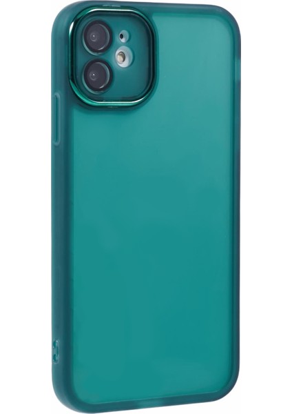 Dksm Serisi iPhone 11 Kılıfı Elektrokaplama Kamera Çerçevesi Tpu Telefon Kılıfı-Şeffaf Ordu Yeşili (Yurt Dışından)