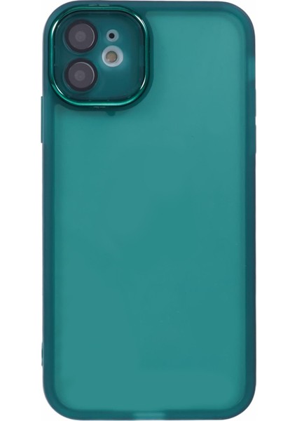 Dksm Serisi iPhone 11 Kılıfı Elektrokaplama Kamera Çerçevesi Tpu Telefon Kılıfı-Şeffaf Ordu Yeşili (Yurt Dışından) modelleri