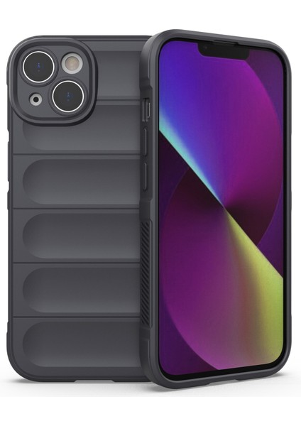 Sağlam Arka Yumuşak Tpu Kılıf iPhone 14 Plus 6.7 Inç Şok Emici Cep Telefonu Koruyucu Kapak-Koyu Gri (Yurt Dışından)