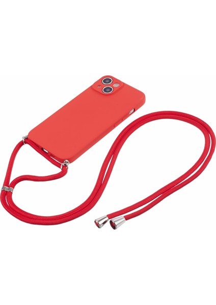 iPhone 15 Tpu Telefon Kılıfı Fiber Astarlı Ka Kaplama Uzun Askılı-Kırmızı (Yurt Dışından) fiyatları