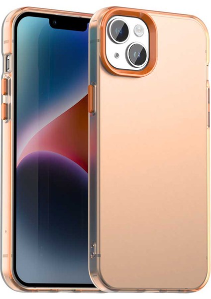 iPhone 15 Plus/14 Plus Kılıf Pc+Tpu+Pet Mat Düşmeye Karşı Dayanıklı Telefon Arka Kapağı-Turuncu (Yurt Dışından)