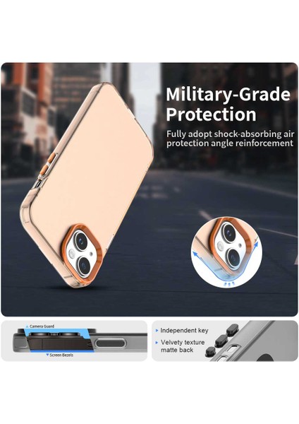 iPhone 15 Plus/14 Plus Kılıf Pc+Tpu+Pet Mat Düşmeye Karşı Dayanıklı Telefon Arka Kapağı-Turuncu (Yurt Dışından) fiyatları
