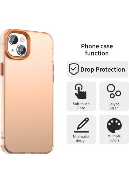 iPhone 15 Plus/14 Plus Kılıf Pc+Tpu+Pet Mat Düşmeye Karşı Dayanıklı Telefon Arka Kapağı-Turuncu (Yurt Dışından) fırsatları