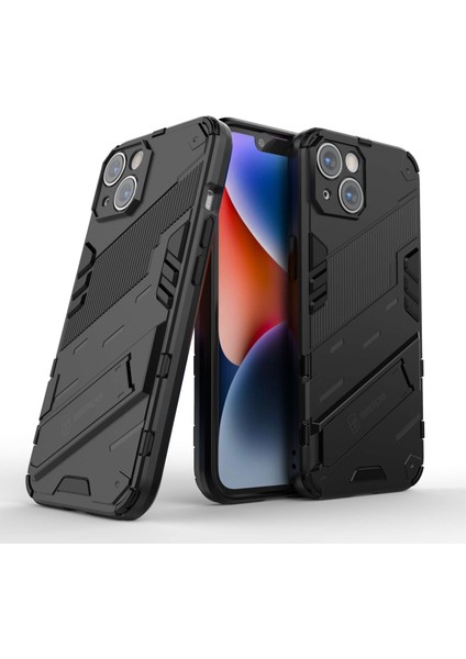 iPhone 14 6.1 Inç Sert Pc Yumuşak Tpu Hibrit Telefon Kılıfı Kickstand Eller Serbest Koruyucu Kılıf-Siyah (Yurt Dışından) fiyatları