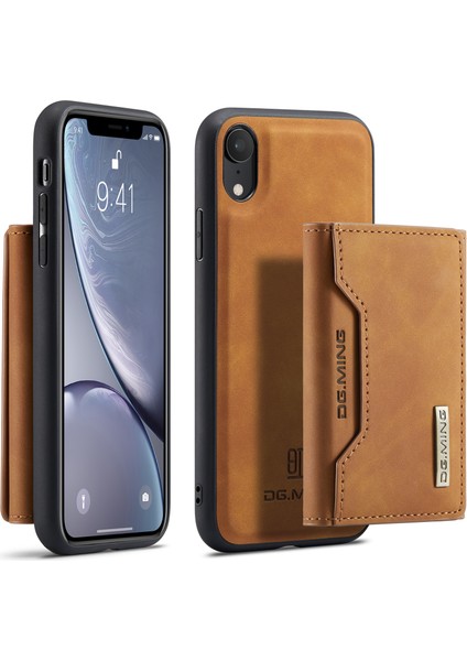 Dg.mıng M2 Serisi Çıkarılabilir 2'si 1 Arada Manyetik Cüzdan Tasarım Telefon Hibrit Kılıf Kabuğu Kickstand ile iPhone Xr 6.1 Inç-Kahverengi (Yurt Dışından)