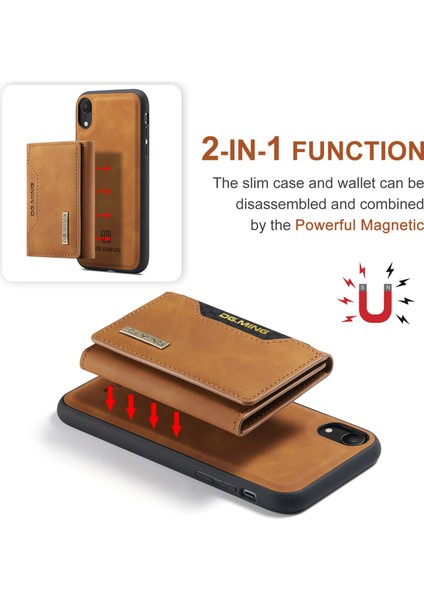 Dg.mıng M2 Serisi Çıkarılabilir 2'si 1 Arada Manyetik Cüzdan Tasarım Telefon Hibrit Kılıf Kabuğu Kickstand ile iPhone Xr 6.1 Inç-Kahverengi (Yurt Dışından) fırsatları
