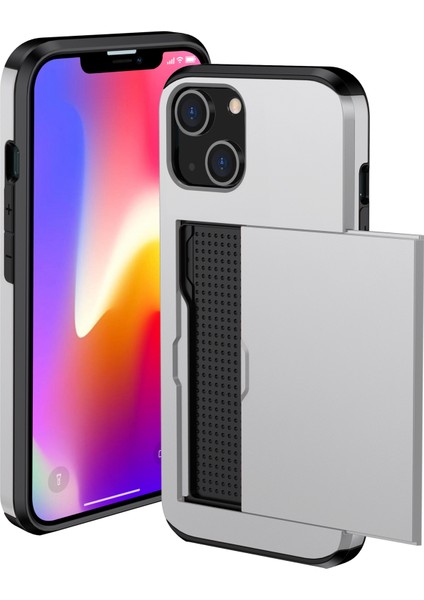 iPhone 15 Plus Için Kart Tutucu Telefon Kılıfı, Tpu + Pc Çift Katmanlı Düşmeye Karşı Telefon Kılıfı - Gümüş (Yurt Dışından) fiyatları