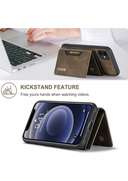 Dg.mıng M2 Serisi Çıkarılabilir Cüzdan 2'si 1 Arada Kablosuz Şarj Hibrit Telefon Kılıfı Kabuğu Yatay Görüntüleme Destekli iPhone 11 6.1 Inç-Kahve (Yurt Dışından) fiyatları