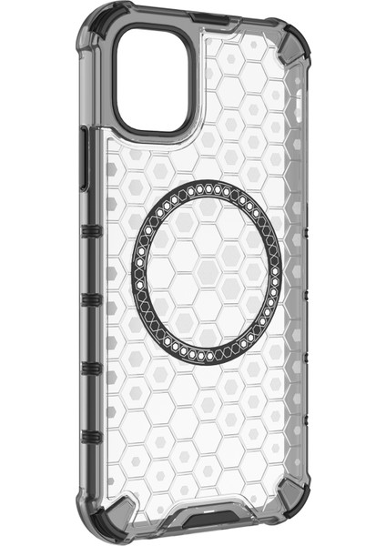 iPhone 11 Kılıfı Için Magsafe Honeycomb Tasarım Tpu+Pc Telefon Kılıfı-Şeffaf ile Uyumlu (Yurt Dışından) modelleri