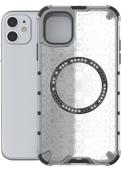 iPhone 11 Kılıfı Için Magsafe Honeycomb Tasarım Tpu+Pc Telefon Kılıfı-Şeffaf ile Uyumlu (Yurt Dışından) fırsatları