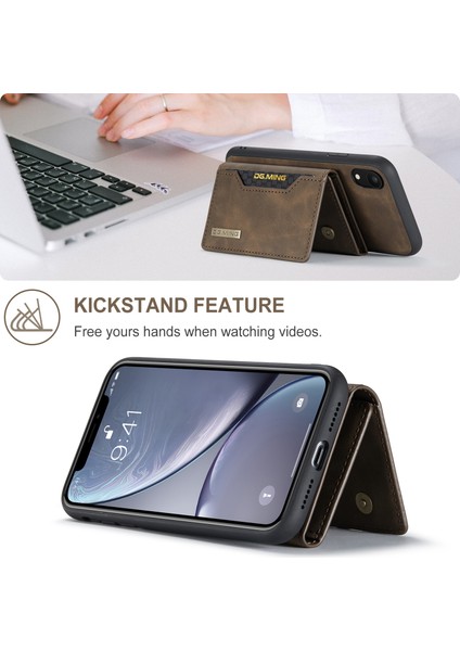Dg.mıng M2 Serisi Çıkarılabilir 2'si 1 Arada Manyetik Cüzdan Tasarım Telefon Hibrit Kılıf Kabuğu Kickstand ile iPhone Xr 6.1 Inç-Kahve (Yurt Dışından) fiyatları