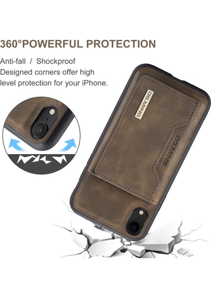 Dg.mıng M2 Serisi Çıkarılabilir 2'si 1 Arada Manyetik Cüzdan Tasarım Telefon Hibrit Kılıf Kabuğu Kickstand ile iPhone Xr 6.1 Inç-Kahve (Yurt Dışından) modelleri