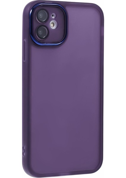 Dksm Serisi iPhone 11 Kılıfı Elektrokaplama Kamera Çerçevesi Tpu Telefon Kılıfı-Şeffaf Mor (Yurt Dışından)