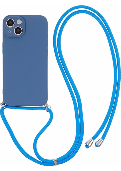 iPhone 15 Tpu Telefon Kılıfı Fiber Astarlı Ka Kaplama Uzun Askılı-Safir (Yurt Dışından)