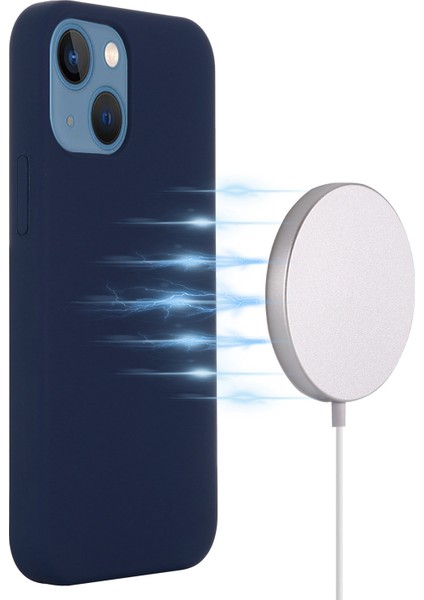 iPhone 14 Plus 6.7 Inç Için Magsafe Şarjlı Telefon Kılıfı ile Uyumlu Yumuşak Darbeye Dayanıklı Aşınmaya Dayanıklı Silikon Kılıf-Koyu Mavi (Yurt Dışından) fiyatları