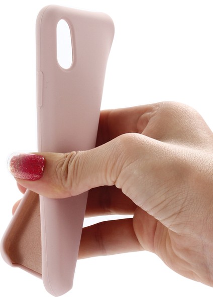 iPhone Xr 6.1 Inç Için Kenar Sarılı Sıvı Silikon Arka Kılıf Kılıfı-Pembe (Yurt Dışından)