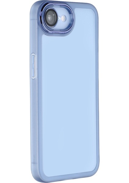 iPhone 16E Kılıfı Elektrokaplama Kamera Çerçevesi Tpu Telefon Kılıfı-Şeffaf Mavi (Yurt Dışından)