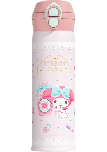 480ML Yalıtımlı Su Şişesi Sanrio Hello Kitty Paslanmaz Çelik Termos Kupası Kawaii Disney Termal Flask Çocuk Seyahat Tumbler Kapasitesi: 480ML/RENK: Melodim (Yurt Dışından)