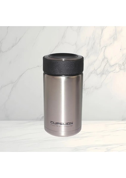 400ML Paslanmaz Çelik Kahve Termos Şişesi Termal Kupa Sızdır Köpek Vakum Şişeler Kahve Kupası Seyahat Taşınabilir Yalıtımlı Şişe Kapasitesi: 400ML/RENK: Gümüş (Yurt Dışından)