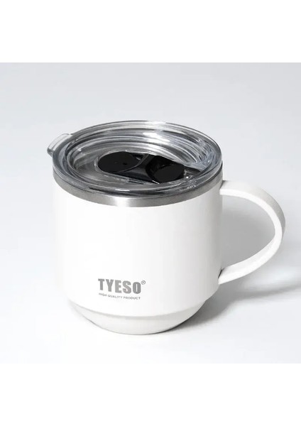 Tyeso 304 Kalıplı Paslanmaz Çelik Termos Kurı ve Açık Kapak Kahve Kupası Soğuk ve Isı Taşınabilir Ev Ofis Su Kurı Kapasite: 330ML/RENK: Beyaz (Yurt Dışından)