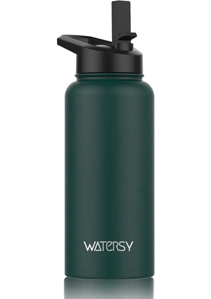900ML Paslanmaz Çelik Termal Kupa Saplı Büyük Kapasiteli Yalıtımlı Kupa Ofisi ve Ev Tumbler Açık Hava Spor Su Şişesi Kapasite: 946ML/RENK: Ordu Yeşil (Yurt Dışından)
