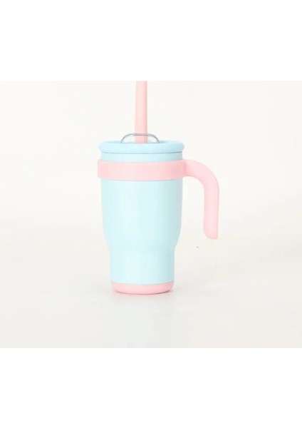 Renk Engelleyen 14 Oz Saman Araba Fincanı, Çocuk Öğrencisi Yalıtımlı Kupa, Paslanmaz Çelik Su Kupası Sap, Araba Kupası Kapasitesi Için En Iyi Hediye: 401-500ML/ Sky Mavisi (Yurt Dışından)