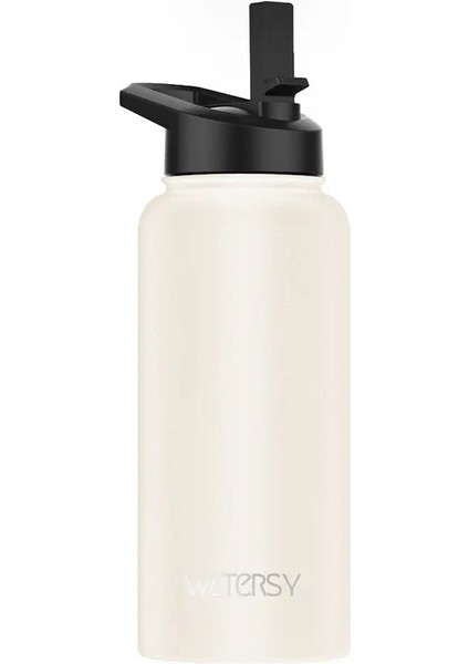 470ML/950ML Paslanmaz Çelik Termos Şişesi Büyük Kapasiteli Dak Çift Duvar Vakum Yalıtımlı Dak Ofis Ev Termal Kupa Kapasite: 901-1000ML/RENK: Beyaz (Yurt Dışından)