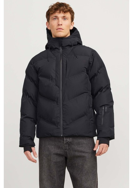 JCOSLAY HEAT QUILTED PUFF Siyah Erkek Mont