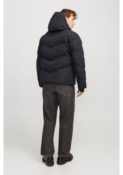 JCOSLAY HEAT QUILTED PUFF Siyah Erkek Mont modelleri