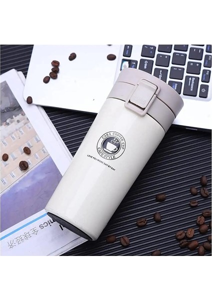 380/500ML Yalıtımlı Kahve Kupası Çay Kupası Çift Katmanlı Paslanmaz Çelik Vakum Yalıtımlı Açık Hava Sporları Yaratıcı Kahve Cupcapacity: 380ML/RENK: Beyaz (Yurt Dışından)