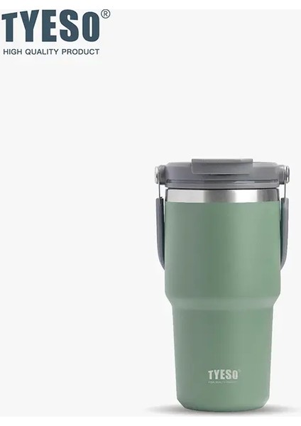 Tyeso 8826 Paslanmaz Çelik Kahve Fincanı Çift Katmanlı Yalıtım Büyük Kapasite Soğuk ve Sıcak Seyahat Kupası Vakum Termos Bottlecapity: 600ML/RENK: Orman Yeşili (Yurt Dışından)
