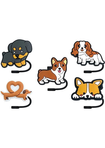 1-5pcs Kawaii Hayvanlar Köpek Saman Kapağı 10MM Içecek Saman Fişi Yeniden Kullanılabilir Sıçrama Geçirmez Içme Fincan Aksesuarları Ev Parti Hediyesi: 1PCS-10MM (Yurt Dışından)