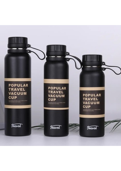 1 Adet Çay Filtresi Çift Duvarlı Vakum Şişesi ile Paslanmaz Çelik Termos Spor Açık Hava Fitness Termal Şişe Yalıtım Kabı Kapasite: 1100ML/RENK: Siyah (Yurt Dışından)