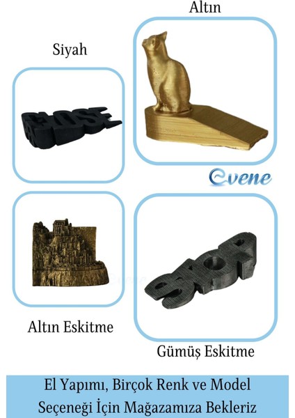 Kapı Stoperi Altın Renk Dekoratif Kapı Tutucu Durdurucu 4 Adet Model 6