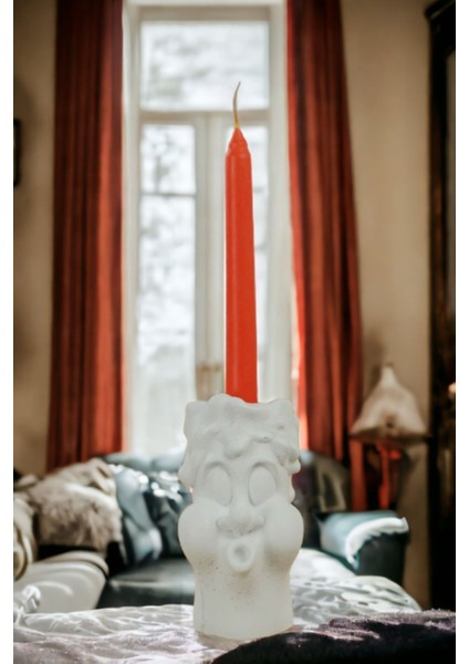 Şamdan Mumluk Dekoratif Mumluk Beyaz Renk Tealight Mumluk Model 3