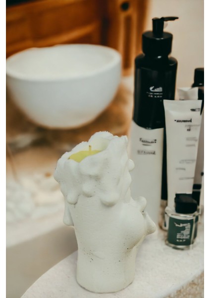 Şamdan Mumluk Dekoratif Mumluk Beyaz Renk Tealight Mumluk Model 3