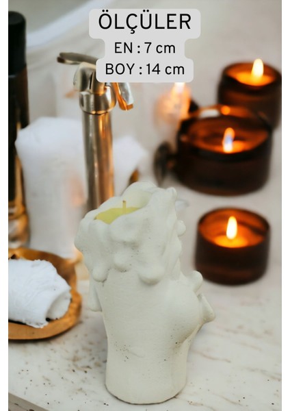 Şamdan Mumluk Dekoratif Mumluk Beyaz Renk Tealight Mumluk Model 3