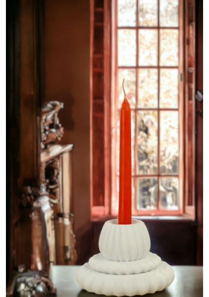 Şamdan Mumluk Dekoratif Mumluk Beyaz Renk Tealight Mumluk Model 1