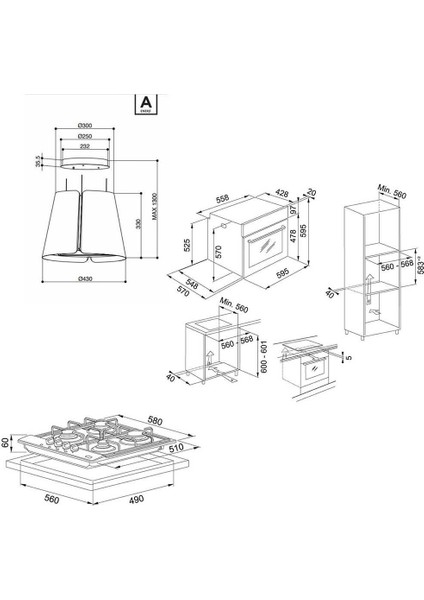 Siyah-Inox Ankastre Set (Faber Beat Bk - Fhnl 604 xs - Fsl 86 H xs) fiyatları