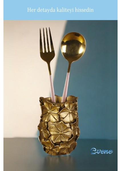 Tezgah Üstü Kaşıklık Dekoratif Dik Kaşıklık Silindir Kaşıklık Beyaz Renk Model 16